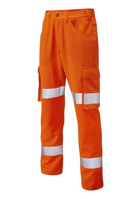 LEO WORKWEAR YELLAND ISO 20471 Cl 1 Lightweight Poly/Cotton Cargo Trouser